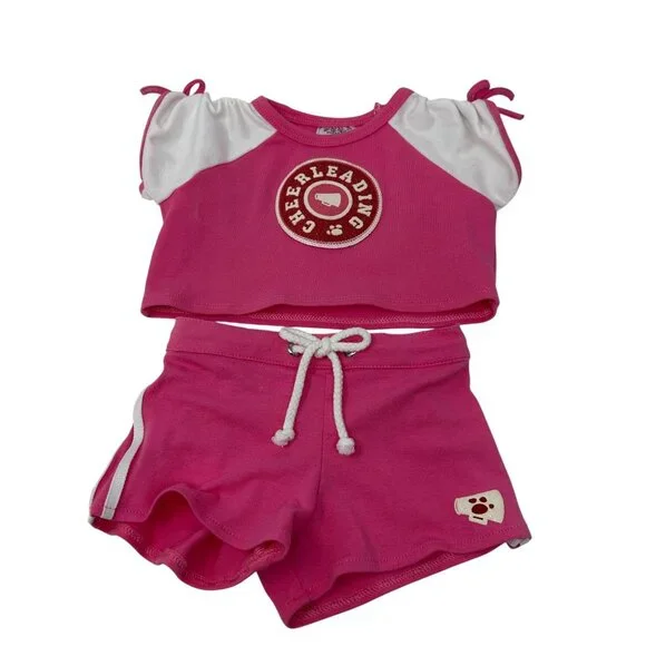 Build-A-Bear Cheerleading Outfit Pink & White Top & Shorts For Stuffed Animals - Picture 5 of 12